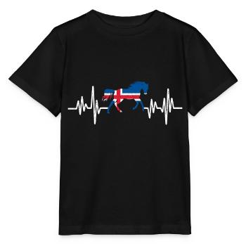 Islandpferde Herzschlag Isi Toelt Tölt Isländer Pf - Stanley/Stella Kinder T-Shirt MINI CREATOR  - Schwarz - Vorne - Mikhail (115cm)