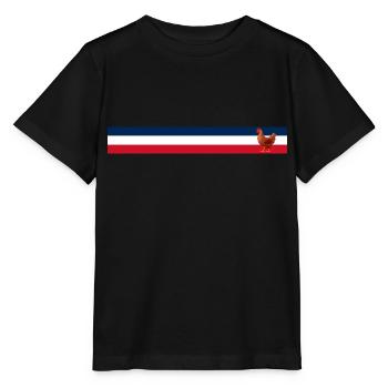 Drapeau français poule - Agriculteur français - T-shirt bio MINI CREATOR Stanley/Stella Enfant - noir - Devant - Mikhail (115cm)
