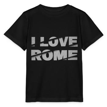 Rom Rome Italien Stadt Schrift Skyline I Love - Stanley/Stella Kinder T-Shirt MINI CREATOR  - Schwarz - Vorne - Mikhail (115cm)