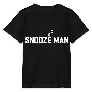 Late Riser Funny Snooze Man Nightshift - Stanley/Stella Kinder T-Shirt MINI CREATOR  - Schwarz - Vorne - Mikhail (115cm)