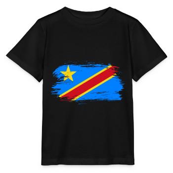 Kongo Flagge - Stanley/Stella Kinder T-Shirt MINI CREATOR  - Schwarz - Vorne - Mikhail (115cm)