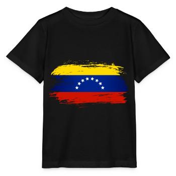 Venezuela Flag Flag - Stanley/Stella MINI CREATOR Kids’ T-Shirt - black - Front - Mikhail (115cm)