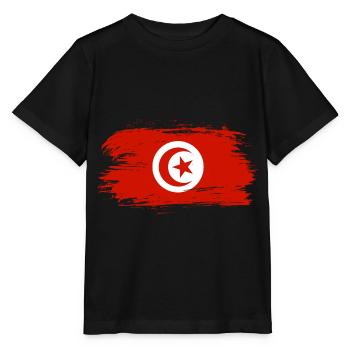 Tunisia flag flag - Stanley/Stella MINI CREATOR Kids’ T-Shirt - black - Front - Mikhail (115cm)