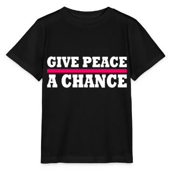 Give peace a chance - Stanley/Stella Kinder T-Shirt MINI CREATOR  - Schwarz - Vorne - Mikhail (115cm)