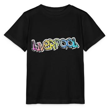 Liverpool Angleterre UK City Graffiti Spray Sprayer - T-shirt bio MINI CREATOR Stanley/Stella Enfant - noir - Devant - Mikhail (115cm)
