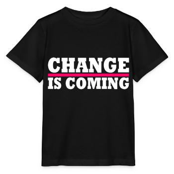 Change is coming - Stanley/Stella Kinder T-Shirt MINI CREATOR  - Schwarz - Vorne - Mikhail (115cm)