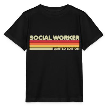 Social Worker Funny Social Work Month - Stanley/Stella Kinder T-Shirt MINI CREATOR  - Schwarz - Vorne - Mikhail (115cm)