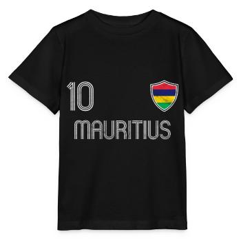 Mauritius Fußball Mannschaft - Stanley/Stella Kinder T-Shirt MINI CREATOR  - Schwarz - Vorne - Mikhail (115cm)
