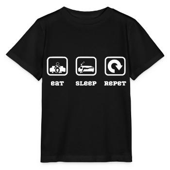 eat sleep repeat - Stanley/Stella MINI CREATOR Kids’ T-Shirt - black - Front - Mikhail (115cm)