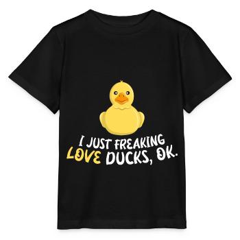 J’aime les canards, d’accord ? - T-shirt bio MINI CREATOR Stanley/Stella Enfant - noir - Devant - Mikhail (115cm)