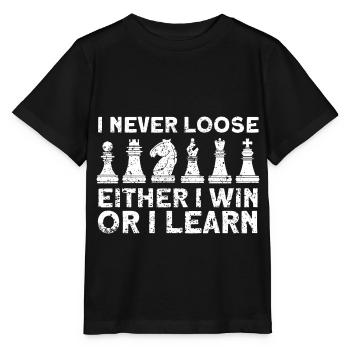 Soit je gagne, soit j’apprends - T-shirt bio MINI CREATOR Stanley/Stella Enfant - noir - Devant - Mikhail (115cm)