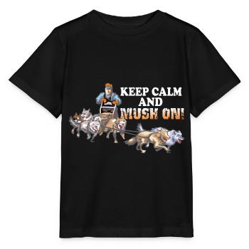 Schlittenhunde und Schlitten fahren - Stanley/Stella Kinder T-Shirt MINI CREATOR  - Schwarz - Vorne - Mikhail (115cm)