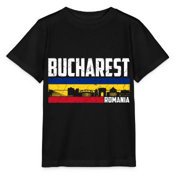 Bucarest Roumanie Ville Roumanie - T-shirt bio MINI CREATOR Stanley/Stella Enfant - noir - Devant - Mikhail (115cm)