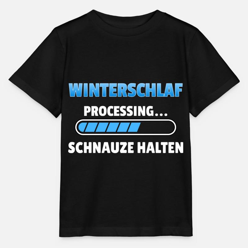 Winterschlaf Processing Schnauze Spruch T-shirt - Stanley/Stella Kinder T-Shirt MINI CREATOR  - Schwarz