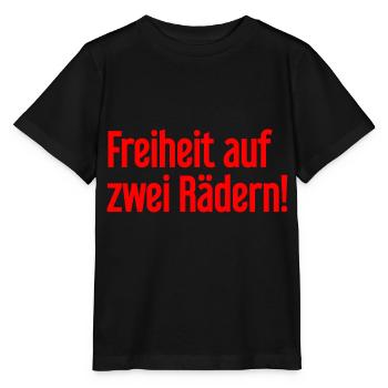 Freedom on Two Wheels - Cyclist Design - Stanley/Stella MINI CREATOR Kids’ T-Shirt - black - Front - Mikhail (115cm)