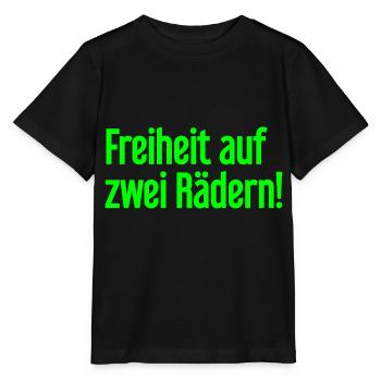 Freedom on Two Wheels - Cyclist Design - Stanley/Stella MINI CREATOR Kids’ T-Shirt - black - Front - Mikhail (115cm)