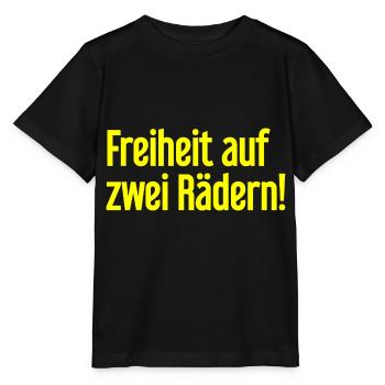 Freedom on Two Wheels - Cyclist Design - Stanley/Stella MINI CREATOR Kids’ T-Shirt - black - Front - Mikhail (115cm)