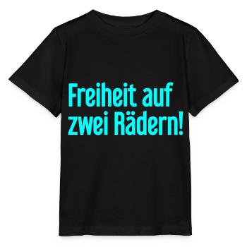 Freedom on Two Wheels - Cyclist Design - Stanley/Stella MINI CREATOR Kids’ T-Shirt - black - Front - Mikhail (115cm)