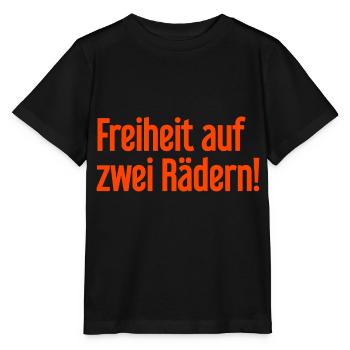 Freedom on Two Wheels - Cyclist Design - Stanley/Stella MINI CREATOR Kids’ T-Shirt - black - Front - Mikhail (115cm)