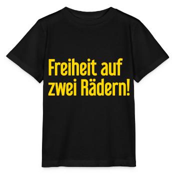 Freedom on Two Wheels - Cyclist Design - Stanley/Stella MINI CREATOR Kids’ T-Shirt - black - Front - Mikhail (115cm)