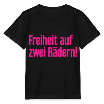 Freedom on Two Wheels - Cyclist Design - Stanley/Stella MINI CREATOR Kids’ T-Shirt - black - Front - Mikhail (115cm)