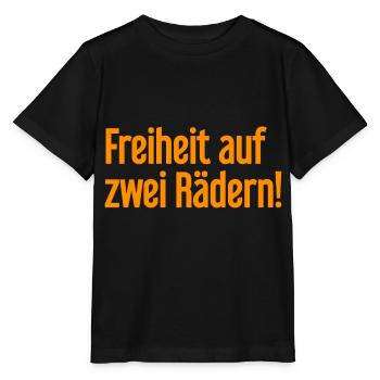 Freedom on Two Wheels - Cyclist Design - Stanley/Stella MINI CREATOR Kids’ T-Shirt - black - Front - Mikhail (115cm)