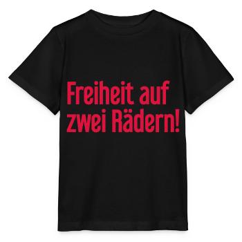 Freedom on Two Wheels - Cyclist Design - Stanley/Stella MINI CREATOR Kids’ T-Shirt - black - Front - Mikhail (115cm)