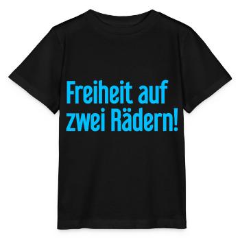 Freedom on Two Wheels - Cyclist Design - Stanley/Stella MINI CREATOR Kids’ T-Shirt - black - Front - Mikhail (115cm)