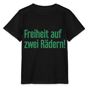 Freedom on Two Wheels - Cyclist Design - Stanley/Stella MINI CREATOR Kids’ T-Shirt - black - Front - Mikhail (115cm)