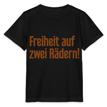 Freedom on Two Wheels - Cyclist Design - Stanley/Stella MINI CREATOR Kids’ T-Shirt - black - Front - Mikhail (115cm)