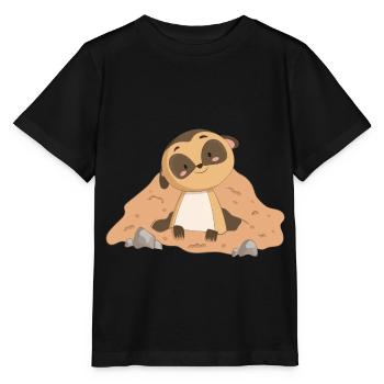Meerkat Mongoose - Stanley/Stella MINI CREATOR Kids’ T-Shirt - black - Front - Mikhail (115cm)