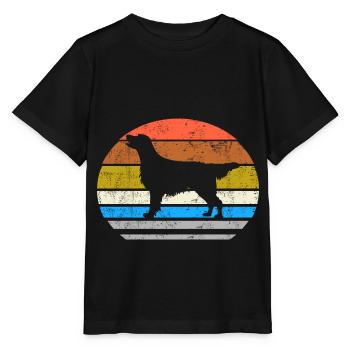 Retriever à poil plat Retro Vintage - T-shirt bio MINI CREATOR Stanley/Stella Enfant - noir - Devant - Mikhail (115cm)