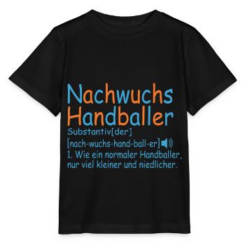 Nachwuchs Handballer Handball Baby Definition - Stanley/Stella Kinder T-Shirt MINI CREATOR  - Schwarz - Vorne - Mikhail (115cm)