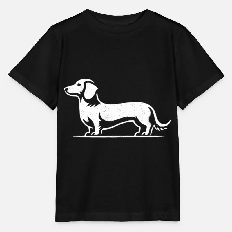 Teckel Teckel Silhouette Chien - T-shirt bio MINI CREATOR Stanley/Stella Enfant - noir