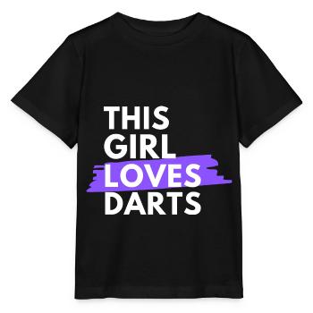 Cette fille aime les fléchettes - T-shirt bio MINI CREATOR Stanley/Stella Enfant - noir - Devant - Mikhail (115cm)