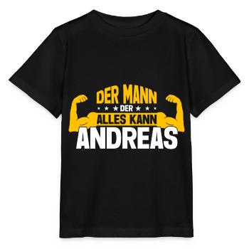 Andreas Der Mann Der Alles Kann Vorname Andreas - Stanley/Stella Kinder T-Shirt MINI CREATOR  - Schwarz - Vorne - Mikhail (115cm)