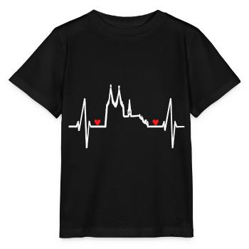 Cologne Heartbeat Rouge Blanc Cologne Cathédrale Kölsch Cologne - T-shirt bio MINI CREATOR Stanley/Stella Enfant - noir - Devant - Mikhail (115cm)