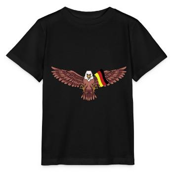 Adler Tor Deutschland Fahne Fantasy Länder Fußball - Stanley/Stella Kinder T-Shirt MINI CREATOR  - Schwarz - Vorne - Mikhail (115cm)
