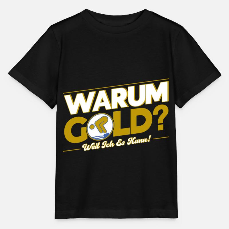 Schwimmprüfung Schwimmer Gold Geschenk - Stanley/Stella Kinder T-Shirt MINI CREATOR - Schwarz