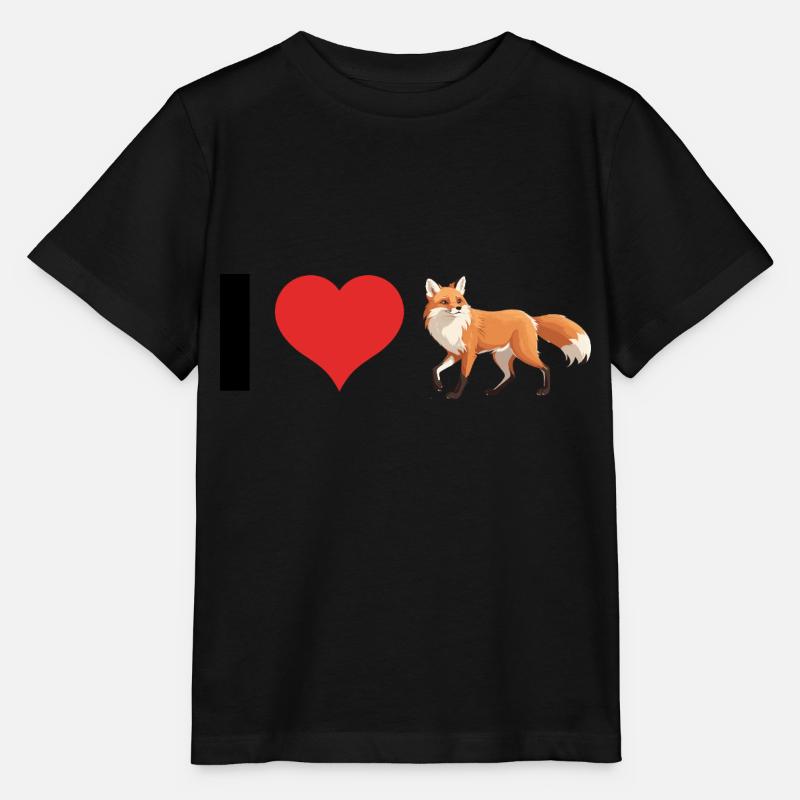 J’aime les renards - Cute Pet Design - T-shirt bio MINI CREATOR Stanley/Stella Enfant - noir