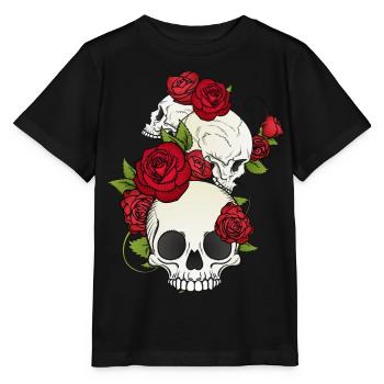Skull Skull Skeleton Premium Bestseller Gothic - Stanley/Stella MINI CREATOR Kids’ T-Shirt - black - Front - Mikhail (115cm)