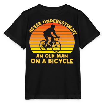 Unterschätzen Sie nie einen alten Mann mit einem Fahrrad - Stanley/Stella Kinder T-Shirt MINI CREATOR  - Schwarz - Vorne - Mikhail (115cm)