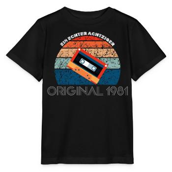 Ein echter Achtziger - Original 1981 - Stanley/Stella Kinder T-Shirt MINI CREATOR  - Schwarz - Vorne - Mikhail (115cm)