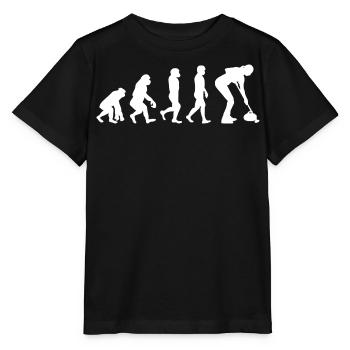 Curling Kehrfächer Winter Eissport Evolution - Stanley/Stella Kinder T-Shirt MINI CREATOR  - Schwarz - Vorne - Mikhail (115cm)