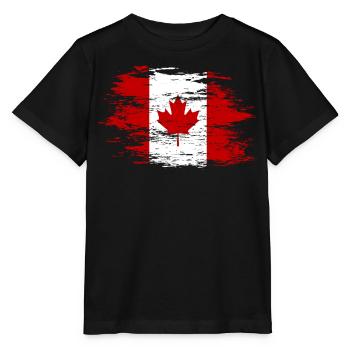 Drapeau du Canada utilisé - T-shirt bio MINI CREATOR Stanley/Stella Enfant - noir - Devant - Mikhail (115cm)