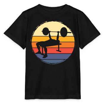 développé couché, haltérophilie, musculation, fitness, fort - T-shirt bio MINI CREATOR Stanley/Stella Enfant - noir - Devant - Mikhail (115cm)