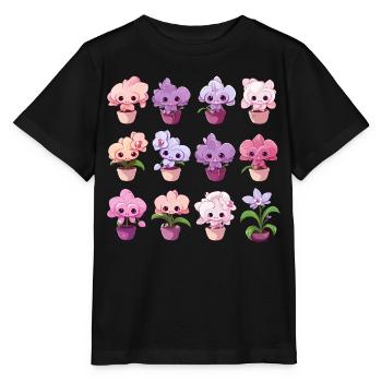 Orchideen kawaii - Stanley/Stella Kinder T-Shirt MINI CREATOR  - Schwarz - Vorne - Mikhail (115cm)