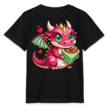 Farbenfroher Drache - Stanley/Stella Kinder T-Shirt MINI CREATOR  - Schwarz - Vorne - Mikhail (115cm)