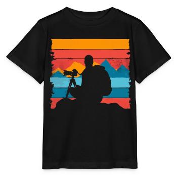Fotografie Naturfotografie Spiegelreflexkamera - Stanley/Stella Kinder T-Shirt MINI CREATOR  - Schwarz - Vorne - Mikhail (115cm)