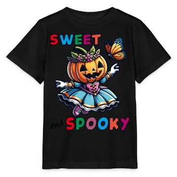 Mignonne princesse d’Halloween avec papillon - T-shirt bio MINI CREATOR Stanley/Stella Enfant - noir - Devant - Mikhail (115cm)